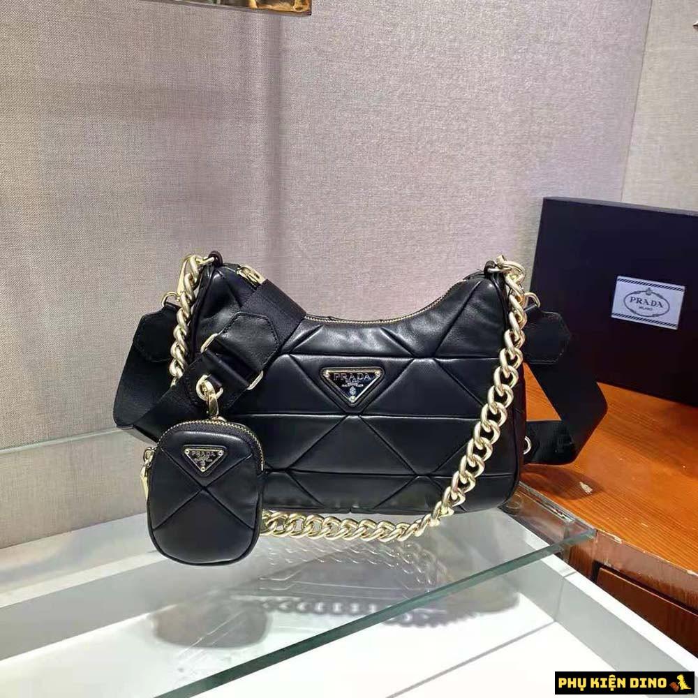 Túi Prada System Nappa Leather Patchwork Black Bag 2 Túi Prada System Nappa Leather Patchwork Bag