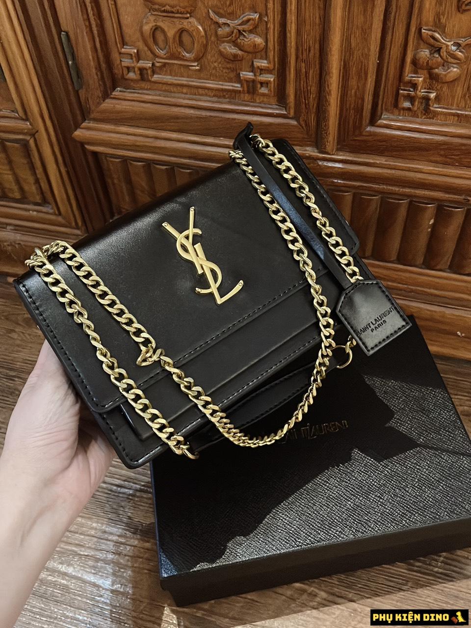 Túi Saint Laurent Sunset YSL Chain Black Shoulder Bag 4 Túi Saint Laurent Green Sunset Medium Đen Vàng