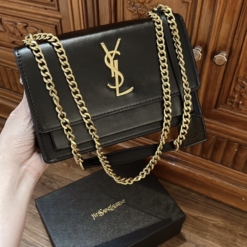 Túi Saint Laurent Green Sunset Medium Shoulder Bag Đen