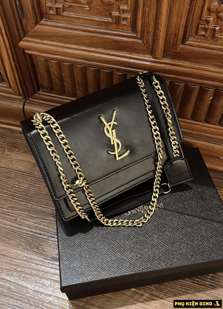 Túi Saint Laurent Sunset YSL Chain Black Shoulder Bag 3 Túi Saint Laurent YSL Chain Tote Bag Black