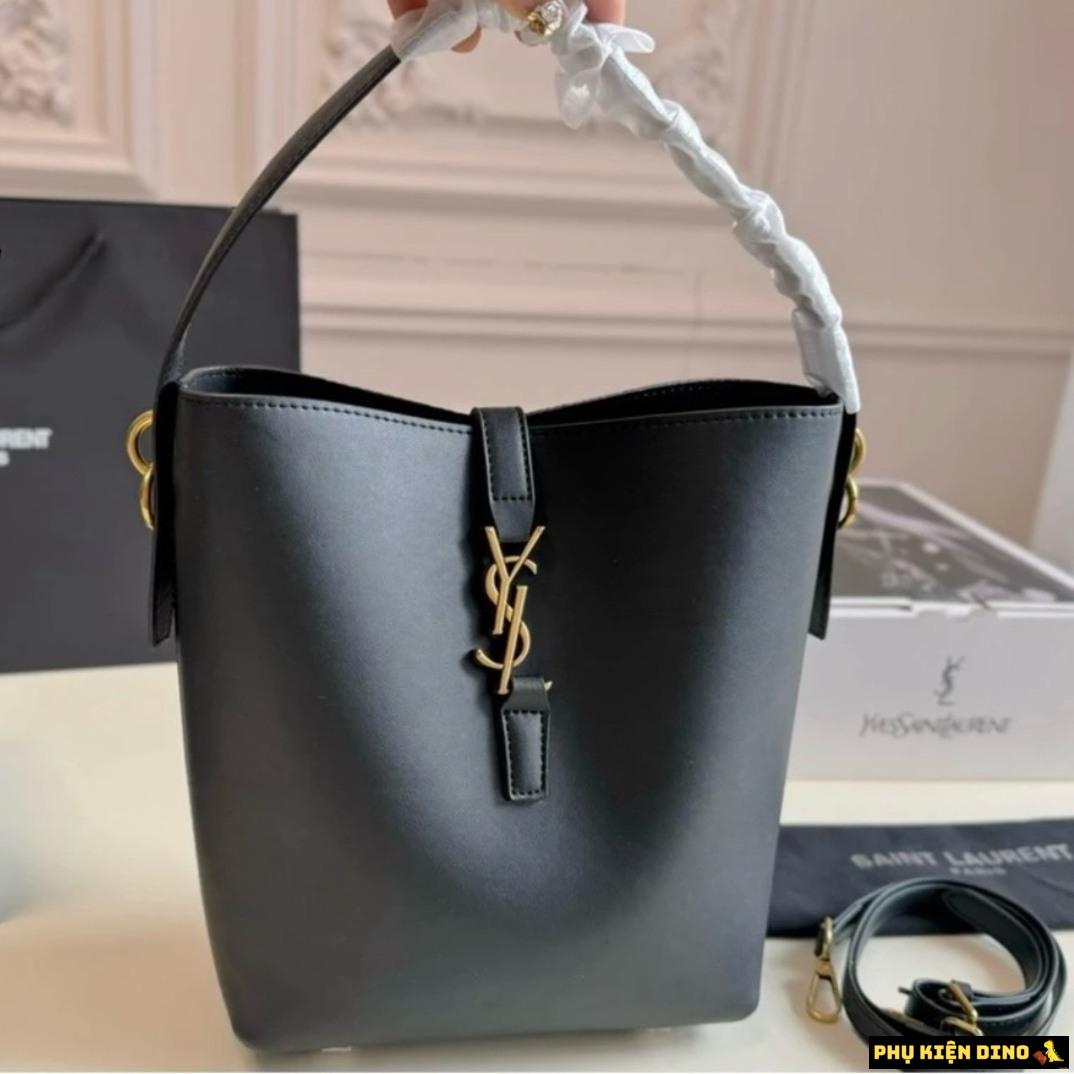 Túi Saint Laurent YSL LE 37 Leather Black Bucket Bag 5 Túi Saint Laurent YSL LE 37 Leather Black Bucket Bag Size 25