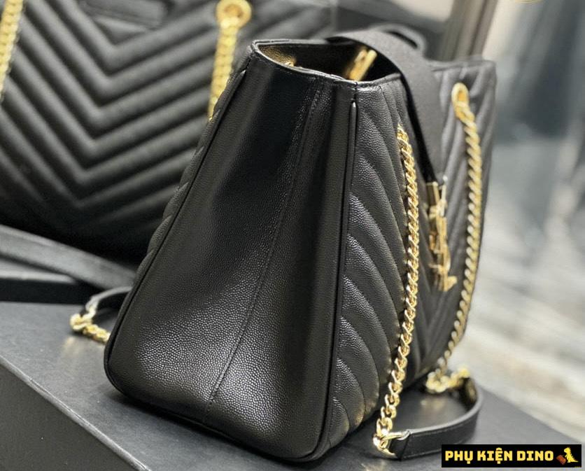 Túi Nữ Saint Laurent YSL Black Matelasse Leather Cassandre 6 Túi Saint Laurent YSL V Quilting Chain Màu Đen