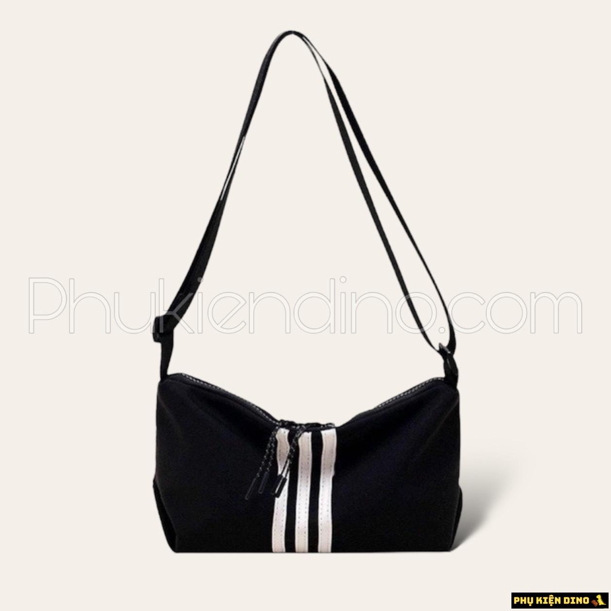 Túi Trống 3 Sọc Trắng Đen Basic Size 26 1 Túi Trống 3 Sọc Trắng Đen Basic Size 26