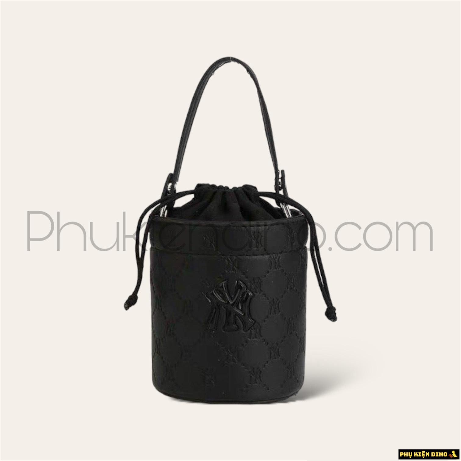 Túi Trụ Tròn MLB Monogram Nano Bucket Bag Black 1 Túi Trụ Tròn MLB Monogram Nano Bucket Bag Black