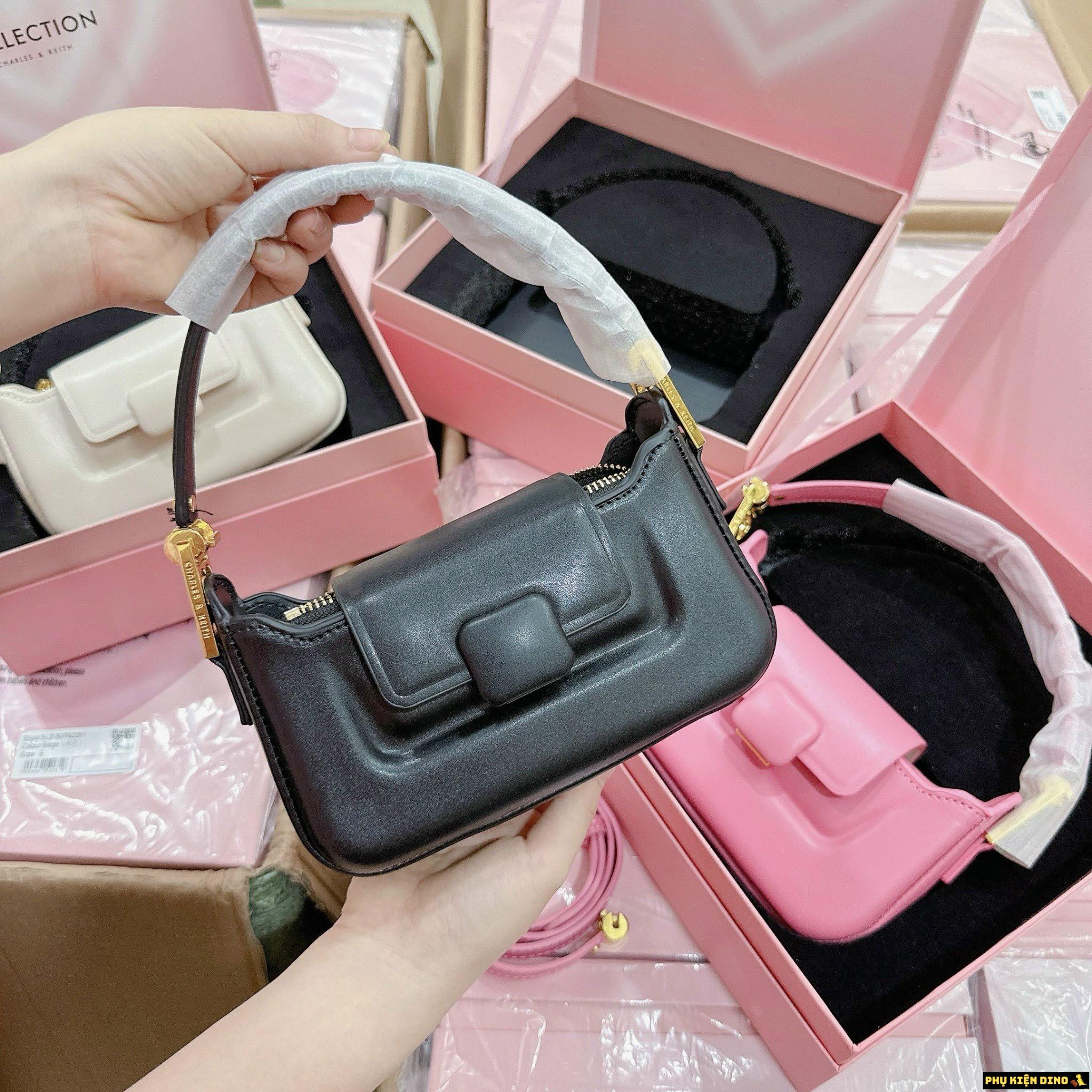 Túi Charles & Keith Koa Push Lock Top Handle Bag 2 Túi Túi Charles & Keith Koa Push Lock Top Handle Bag Pink