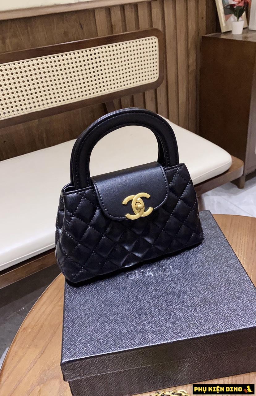 Túi Xách Chanel Kelly Mini Bag Màu Đen Trắng AS4416 3 Túi Xách Chanel Kelly Black Mini Bag