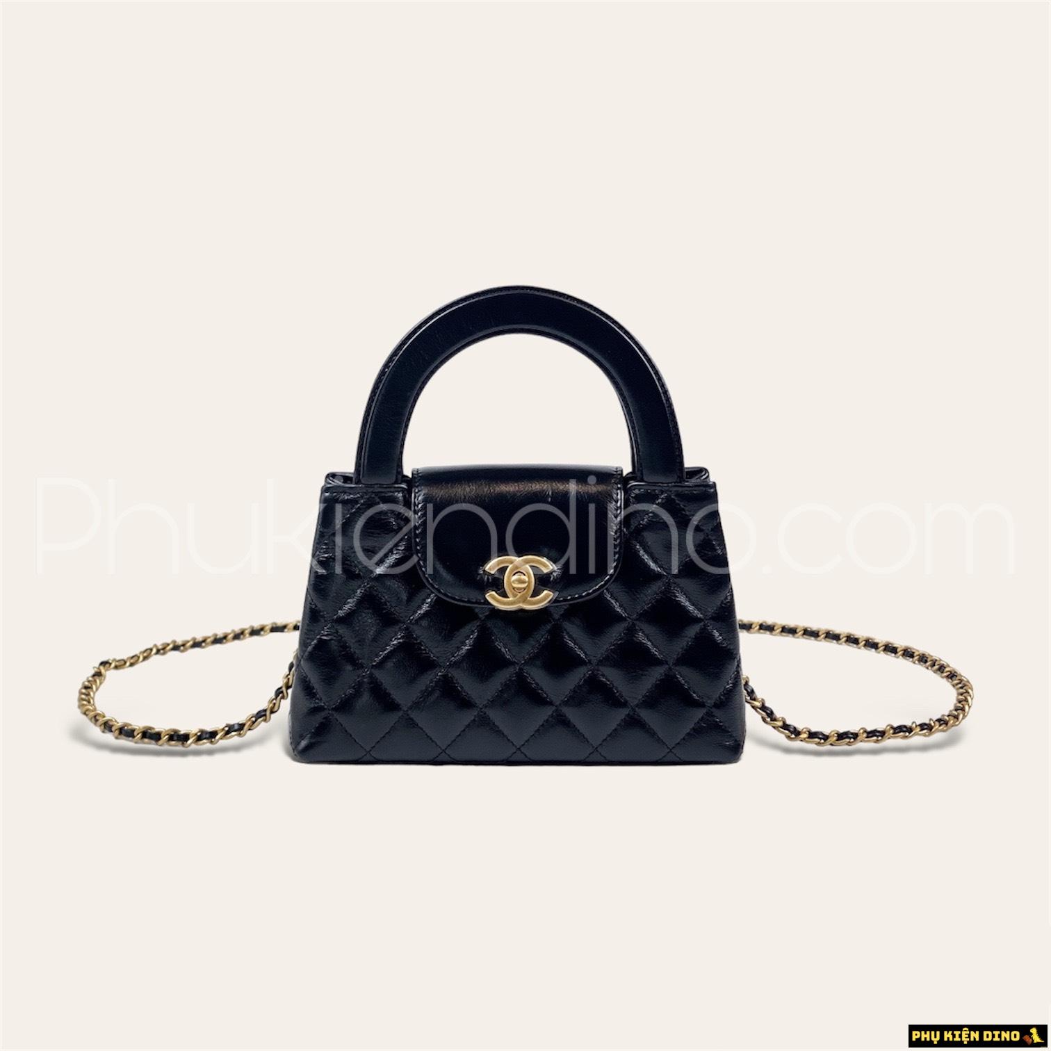 Túi Xách Chanel Kelly Mini Bag Màu Đen Trắng AS4416 1 Túi Xách Chanel Kelly Mini Bag Màu Đen AS4416
