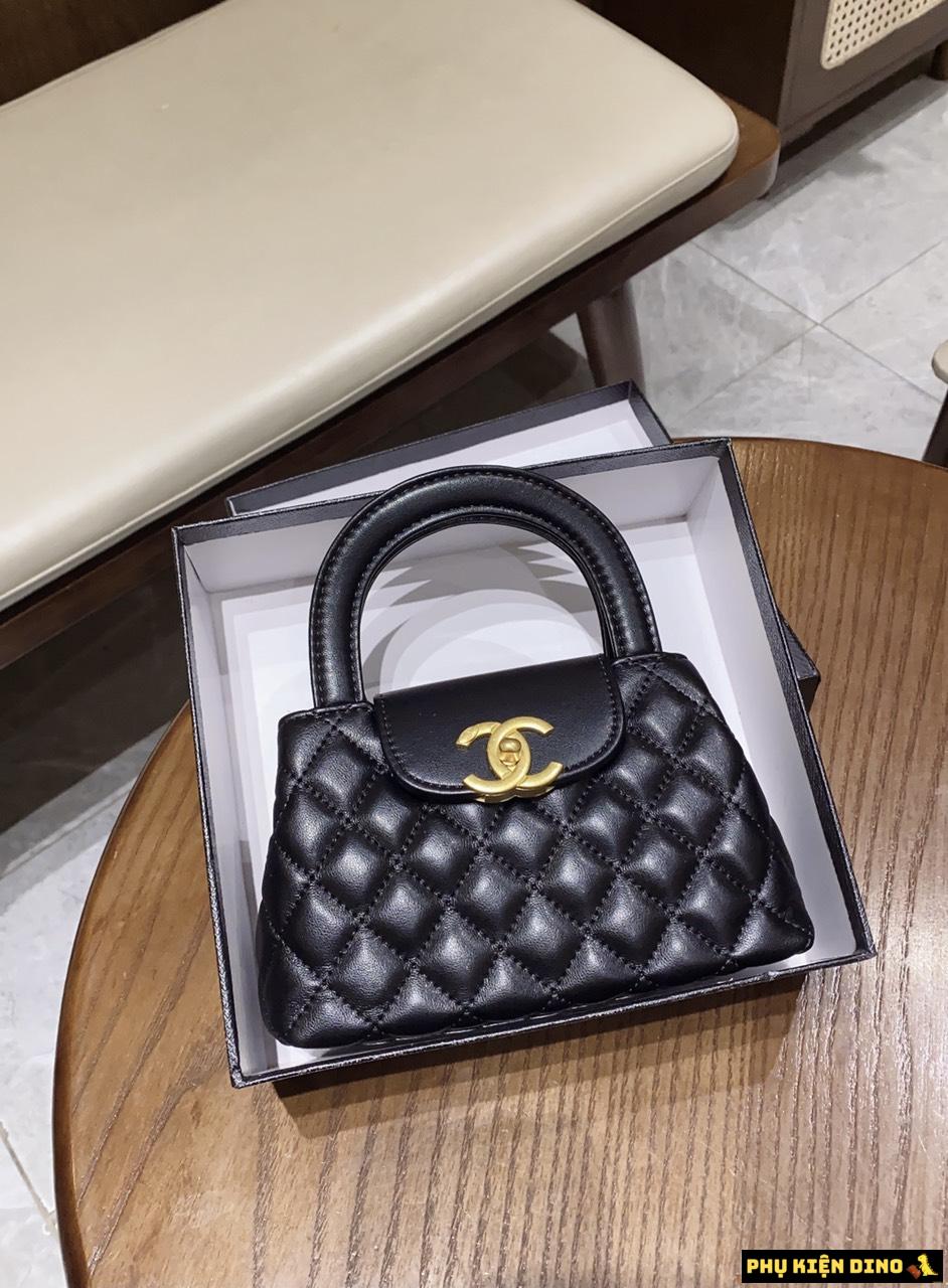 Túi Xách Chanel Kelly Mini Bag Màu Đen Trắng AS4416 2 Túi Xách Chanel Kelly Mini Bag Màu Đen Siêu cấp
