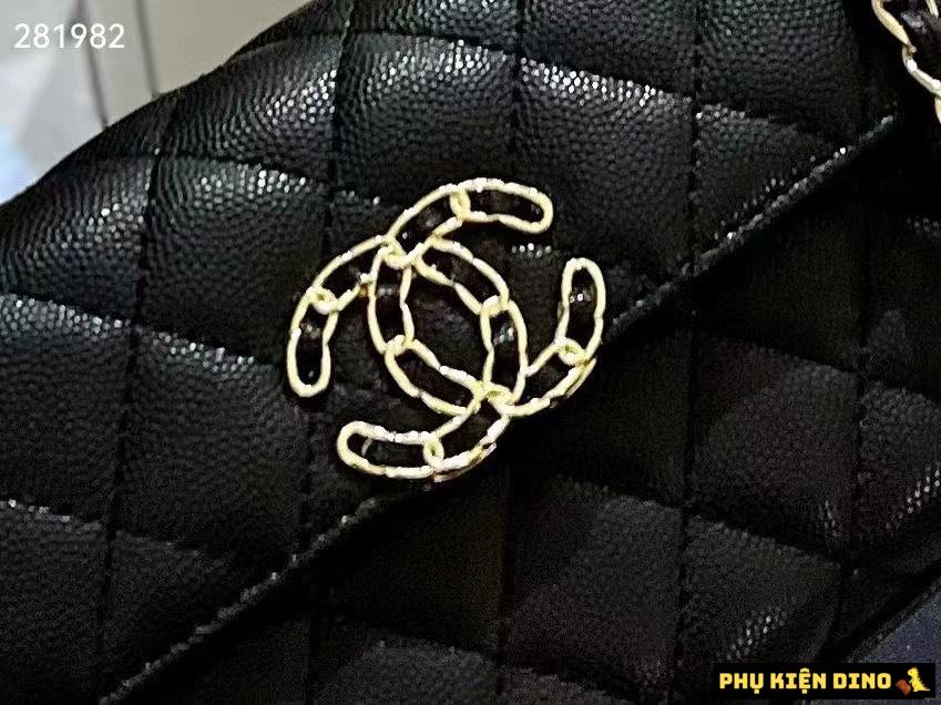 Túi Chanel Holder Clutch Đen Gold Lambskin Size 20 2 Túi Xách Chanel Small Flap Bag With Top Handle in Black