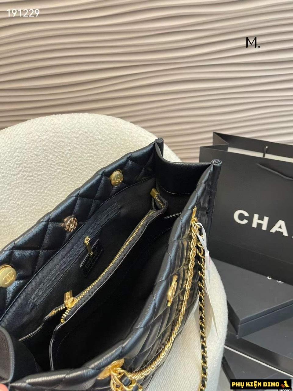 Túi Xách Nữ Chanel Tote Màu Đen Xích Vàng Sang Trọng 5 Túi Xách Công Sở Chanel Đen Xích Vàng