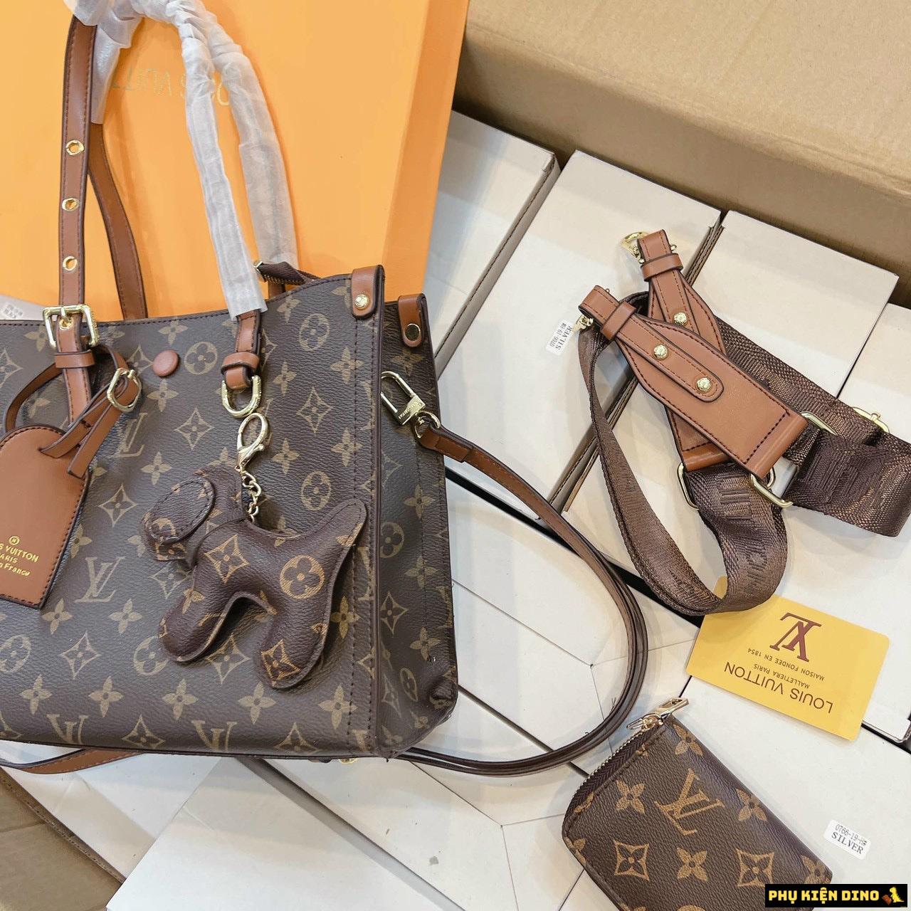 Túi Xách Nữ LV Louis Vuitton Combo Túi Ví Móc Khóa 4 Túi Xách Nữ LV Louis Vuitton Brown Combo Túi Ví Móc Khóa