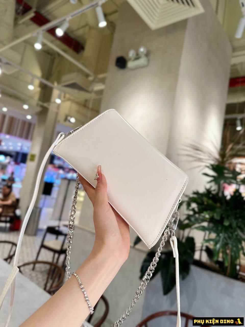 Túi Đeo Vai Nữ Self Portrait Bow Mini Nơ Đính Đá 4 Túi Xách Self Portrait Nơ Đá Màu Trắng