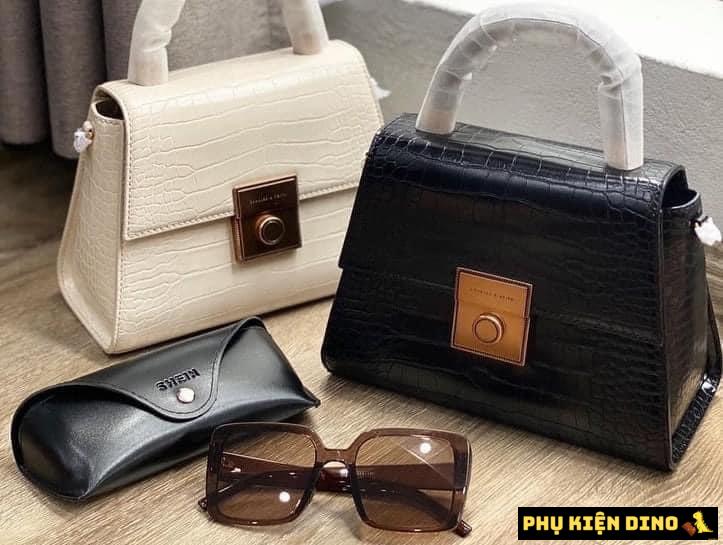 Túi Xách Tay Charles & Keith CNK Trắng Đen 4 Túi Xách Tay Charles & Keith Trắng