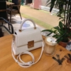 Túi Xách Tay Charles & Keith CNK Trắng Đen 9 Túi Xách Tay Charles & Keith White