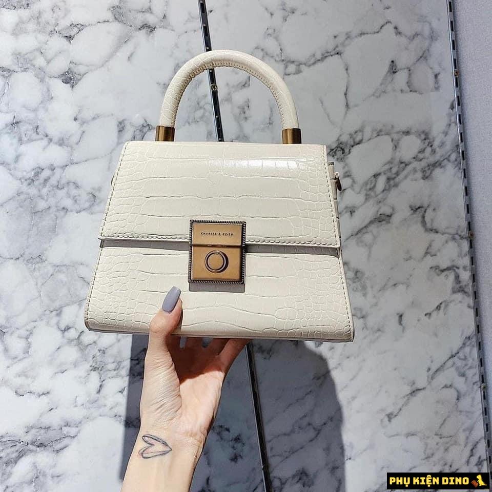 Túi Xách Tay Charles & Keith CNK Trắng Đen 2 Túi Xách Tay CNK Trắng