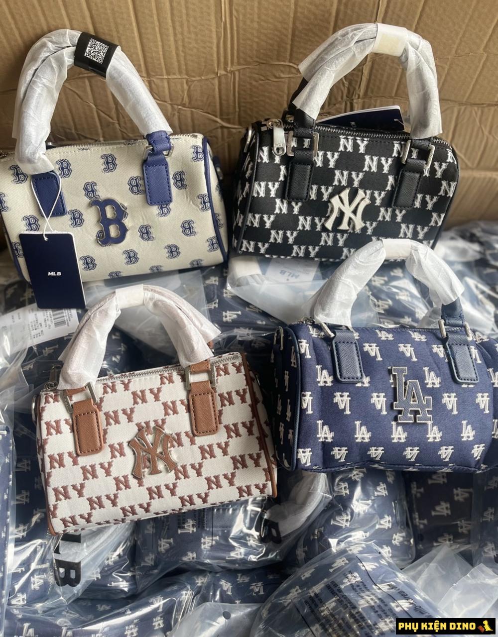 Túi MLB Classic Monogram Jacquard Boston Bag New York Yankees 2 Túi xách unisex Dáng Trống MLB Size Nhỏ