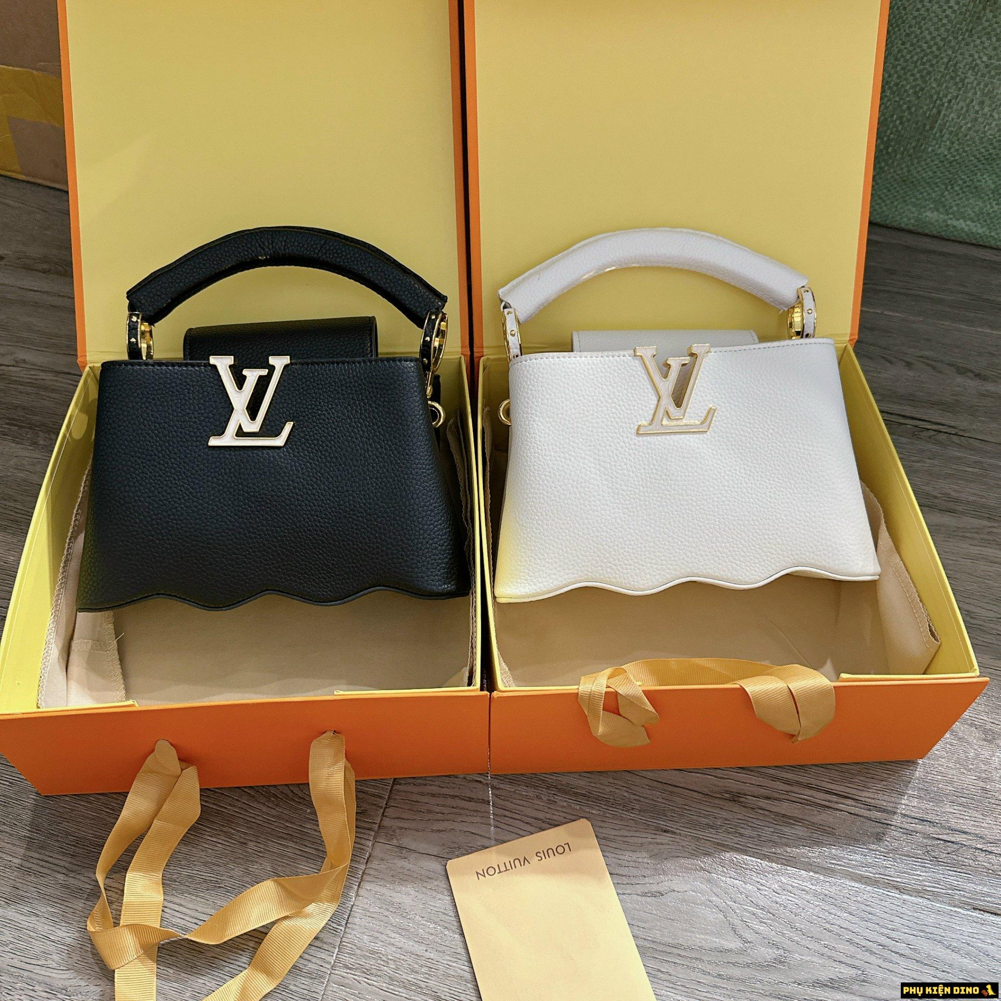 Túi Xách Nữ YSL Capucines Đáy Lượn Sóng Trắng Đen 2 Túi Xách YSL Capucines Đáy Lượn Sóng Trắng Đen