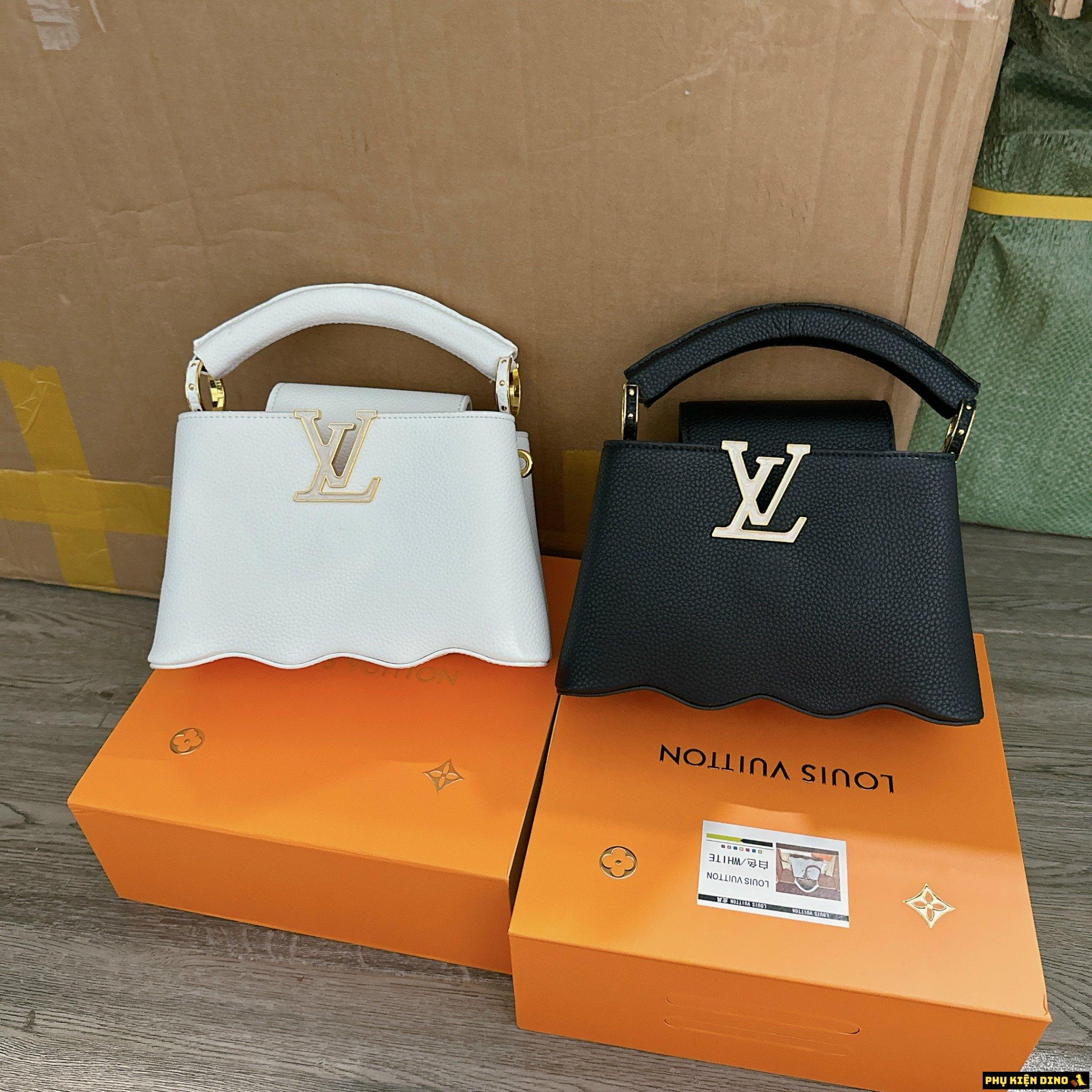 Túi Xách Nữ YSL Capucines Đáy Lượn Sóng Trắng Đen 7 Túi YSL Capucines Mini Trắng Đen