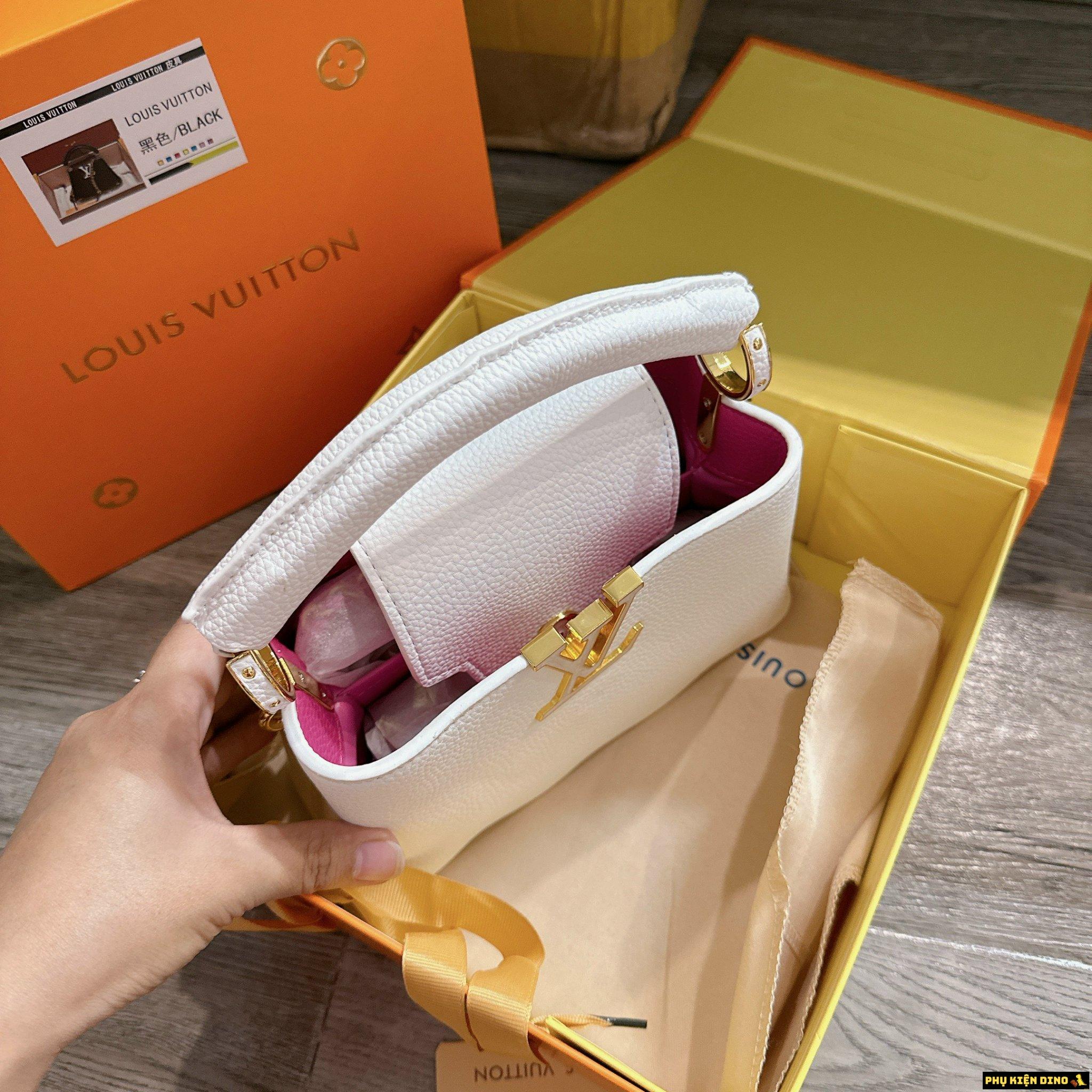 Túi Xách Nữ YSL Capucines Đáy Lượn Sóng Trắng Đen 10 Túi YSL Capucines