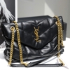 Túi YSL Saint Laurent Black Gold Puffer Toy 7 Túi YSL Puffer Medium Black Gold