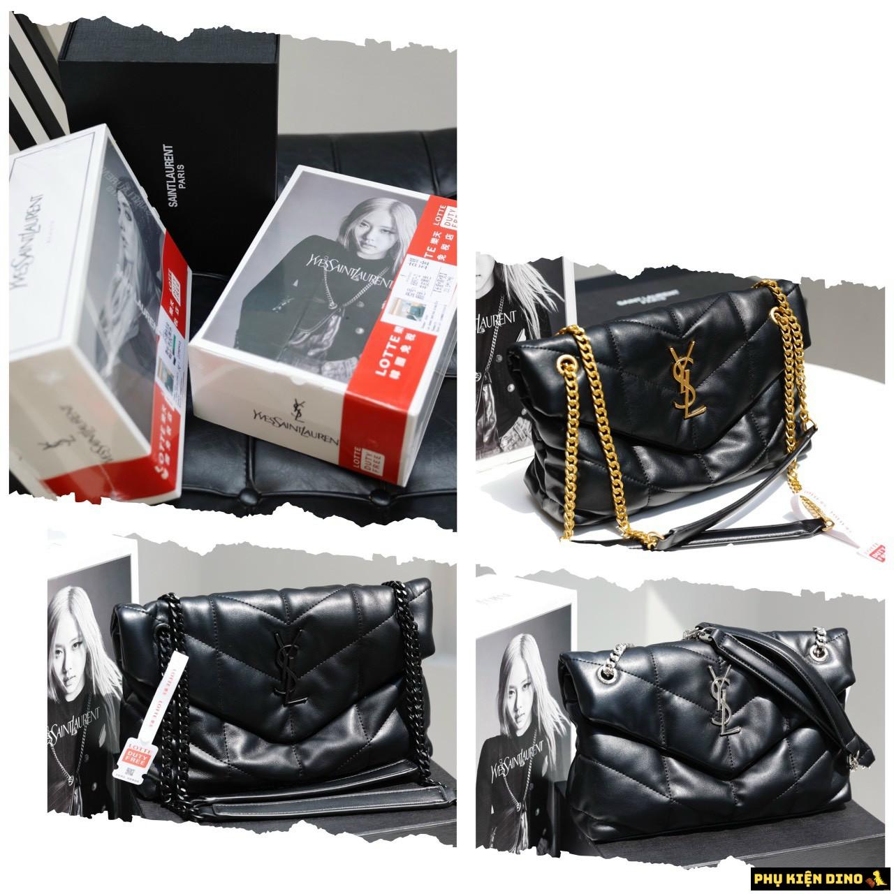 Túi YSL Saint Laurent Black Gold Puffer Toy 2 Túi YSL Saint Laurent Black Gold Puffer Toy Shoulder Bag