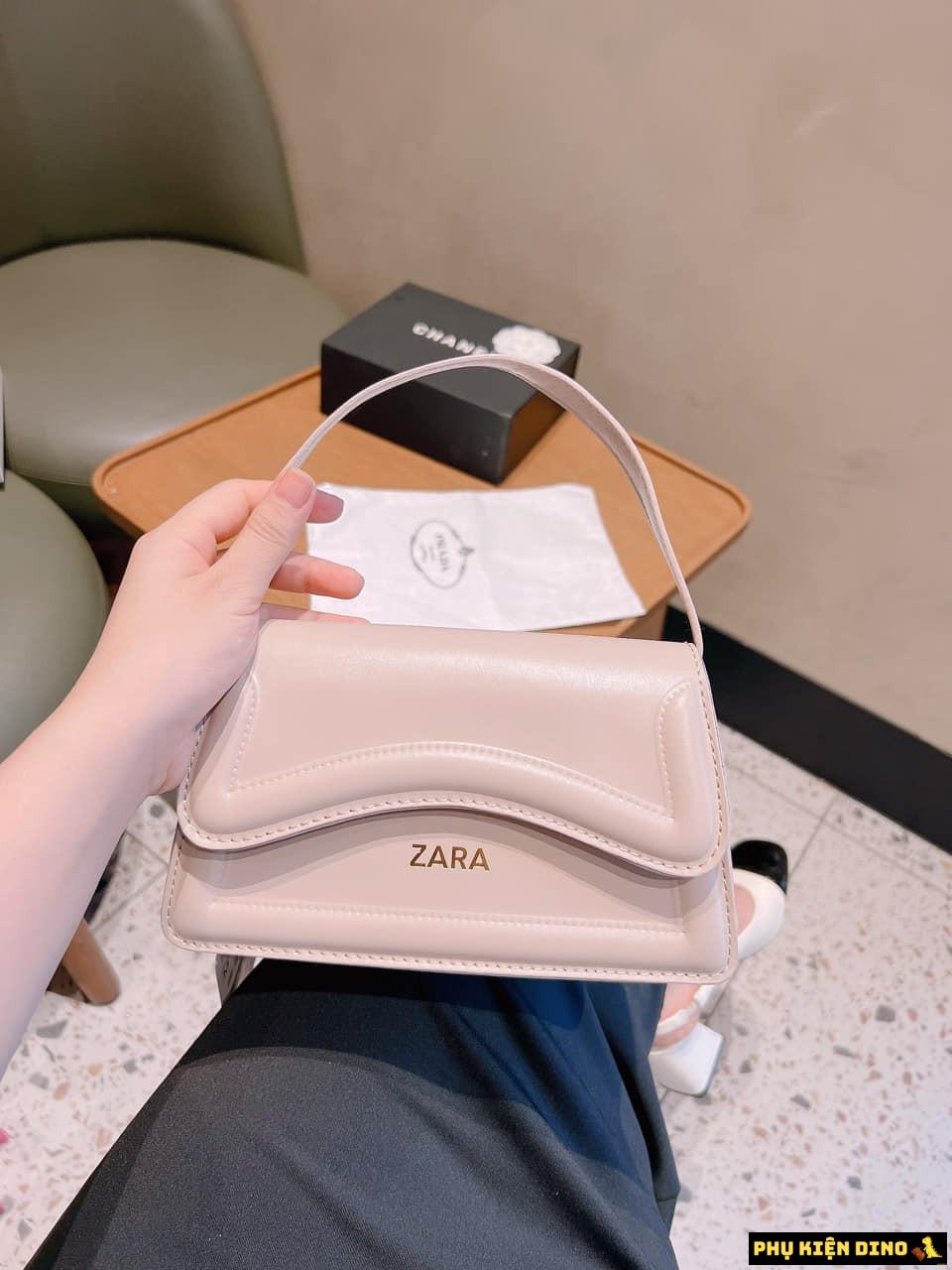 Set Túi Zara Kèm Nón 4 Màu Hồng Đen Trắng Kem 6 Túi Zara Cream Bag