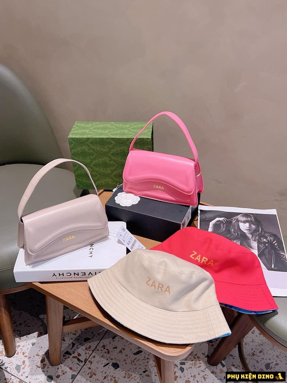 Set Túi Zara Kèm Nón 4 Màu Hồng Đen Trắng Kem 4 Túi Zara Kèm Nón