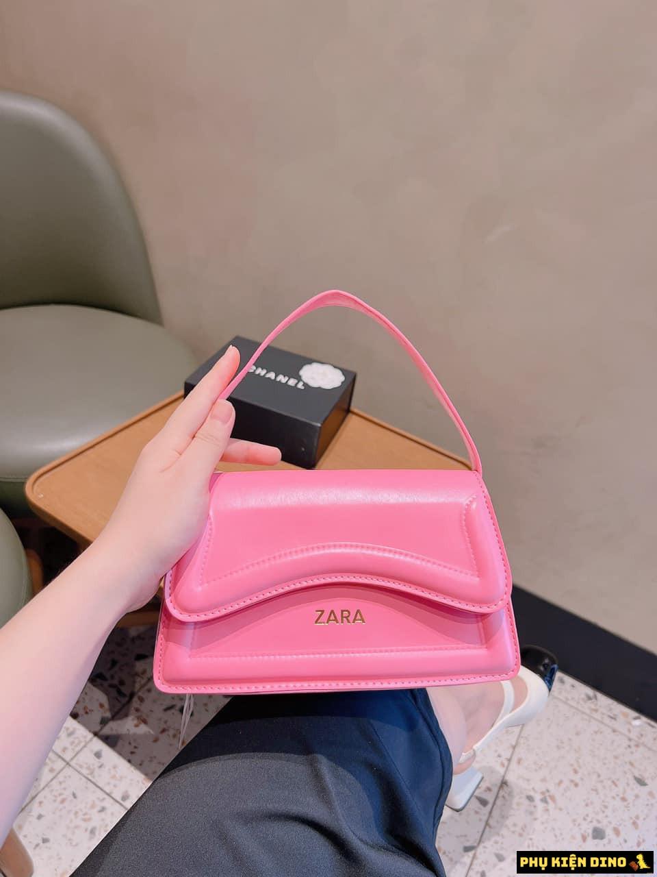 Set Túi Zara Kèm Nón 4 Màu Hồng Đen Trắng Kem 3 Túi Zara Màu Hồng Bản mới 2024