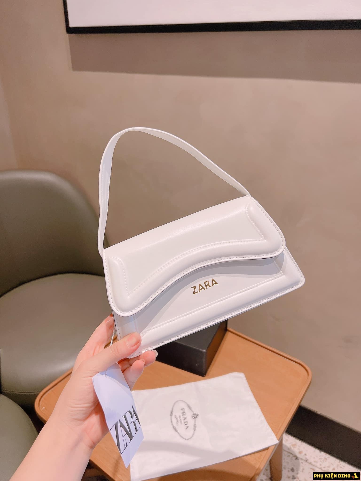 Set Túi Zara Kèm Nón 4 Màu Hồng Đen Trắng Kem 2 Túi Zara Màu Trắng