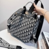 Balo Da Dior Trắng Đen Họa Tiết 17 Balo Dior Black White