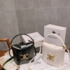 Túi Celine Triomphe Calfskinlight Stone White Black Size 17 17 Túi Celine Mini Bucket Triomphe Calfskinlight Stone White Black