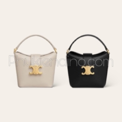 Túi Celine Triomphe Calfskinlight Stone White Black Size 17