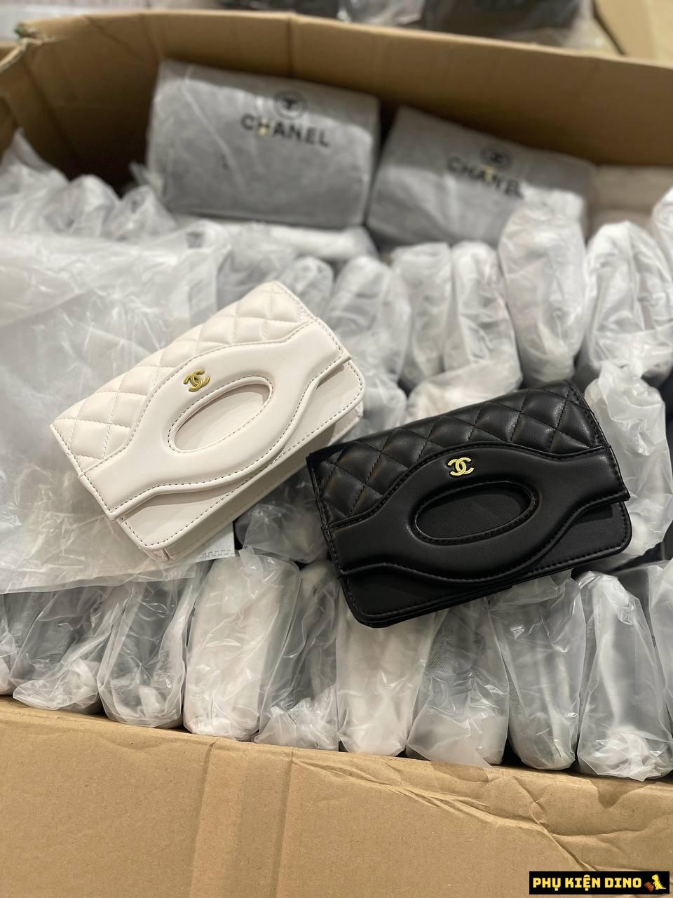 Túi Chanel Katun Black White Trắng Đen Size 20 9 Túi Chanel Black White