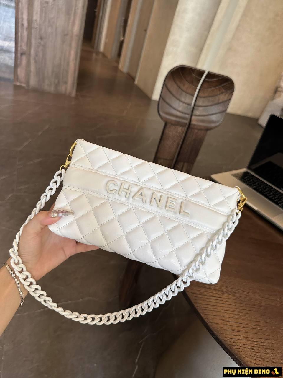 Túi Xách Nữ Chanel Hobo White Black Size 22 12 Túi Chanel Hobo màu Trắng