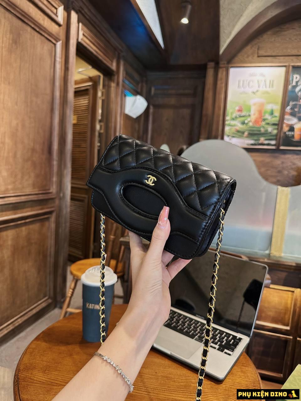 Túi Chanel Katun Black White Trắng Đen Size 20 8 Túi Chanel Katun Black Đen Size 20