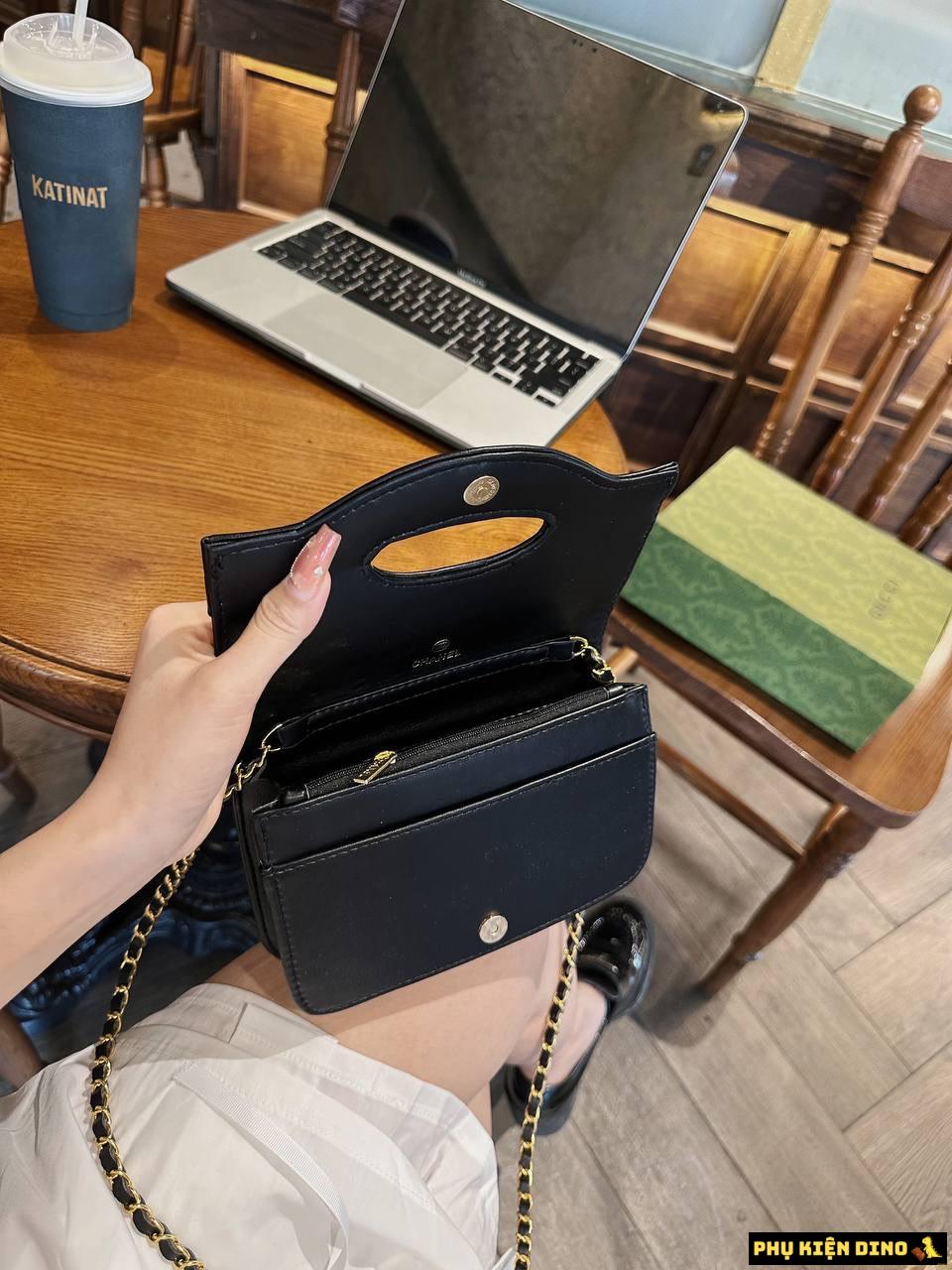 Túi Chanel Katun Black White Trắng Đen Size 20 5 Túi Chanel Katun Màu Đen Size 20
