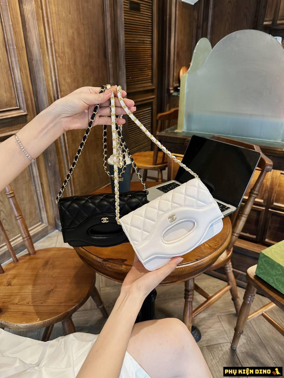 Túi Chanel Katun Black White Trắng Đen Size 20 4 Túi Chanel Katun Màu Trắng Size 20