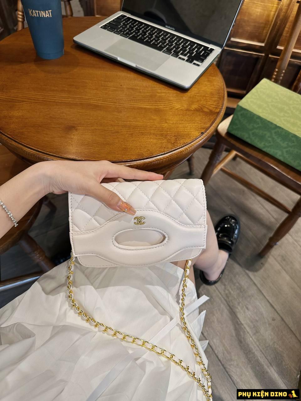 Túi Chanel Katun Black White Trắng Đen Size 20 3 Túi Chanel Katun Màu Trắng