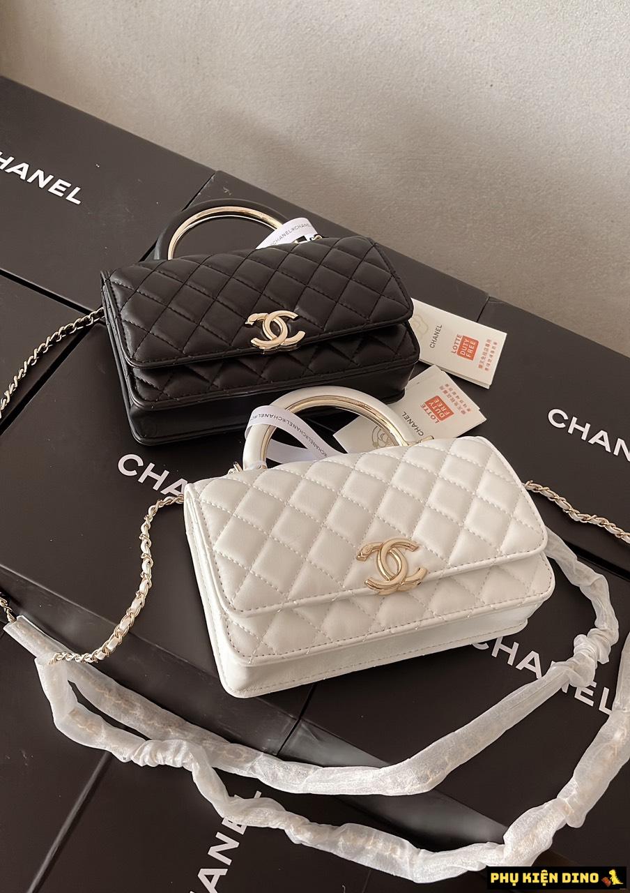 Túi Chanel Quai Kiềng 2 Màu Trắng Đen