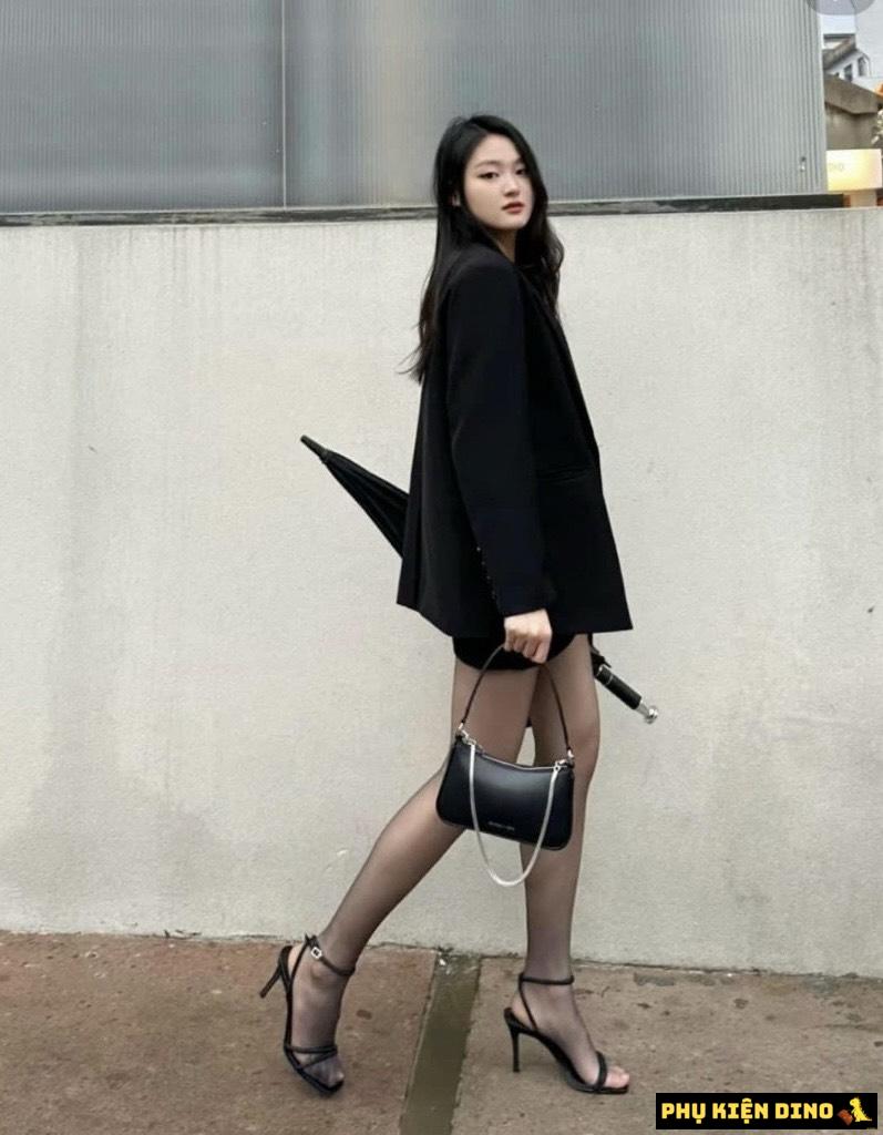 Túi Đeo Vai Nữ Charles & Keith CNK Curved Shoulder Bag Noir CK2-80151362-A 11 Túi Charles & Keith CNK Curved Noir Màu Đen