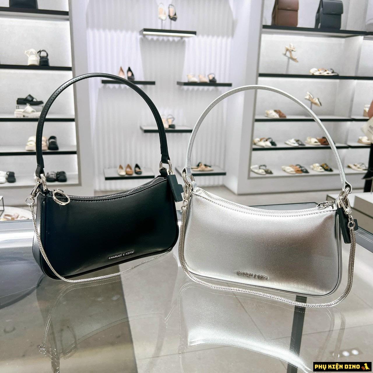 Túi Đeo Vai Nữ Charles & Keith CNK Curved Shoulder Bag Noir CK2-80151362-A 10 Túi Charles & Keith CNK Curved Noir