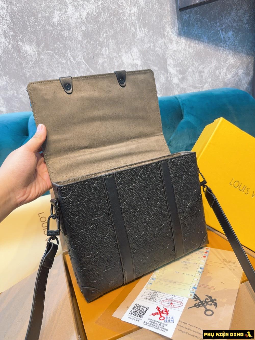 Túi Đeo Vai Nam Louis Vuitton LV Trunk Messenger Size 25 M45727 3 Túi Đeo Chéo Nam Louis Vuitton LV Dáng Hộp Đen