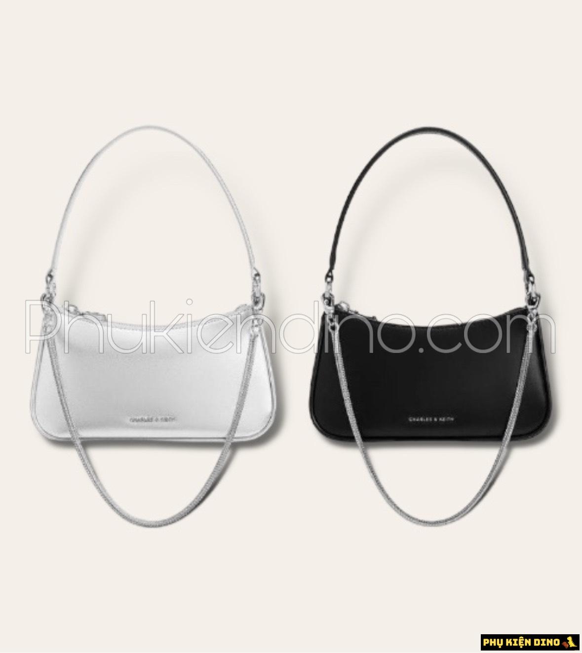 Túi Đeo Vai Nữ Charles & Keith CNK Curved Shoulder Bag Noir CK2-80151362-A 1 Túi Đeo Vai Nữ Charles & Keith CNK Curved Shoulder Bag Noir CK2-80151362-A