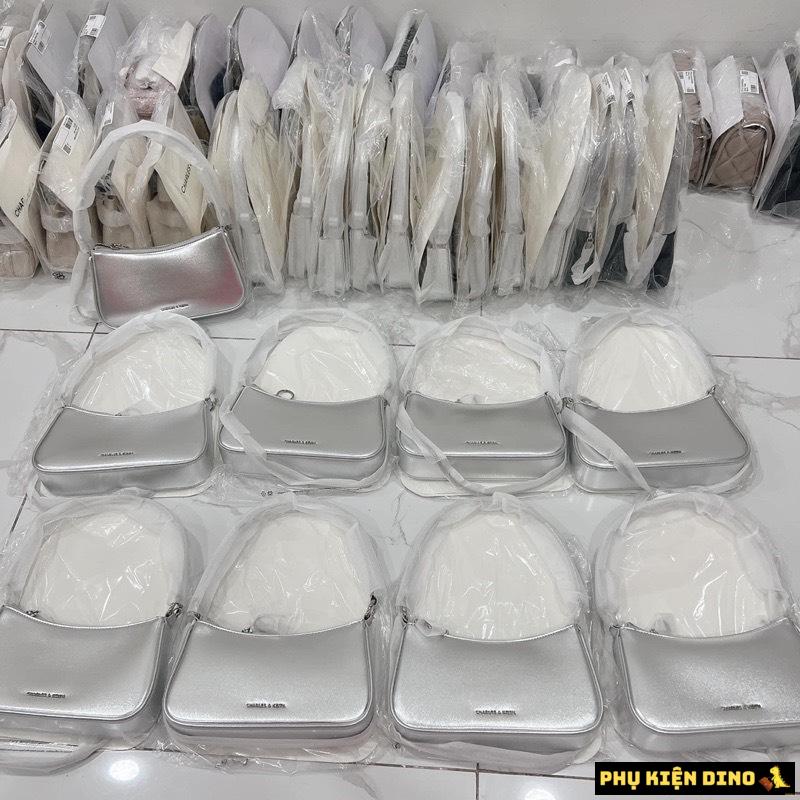 Túi Đeo Vai Nữ Charles & Keith CNK Curved Shoulder Bag Noir CK2-80151362-A 5 Túi Đeo Vai Nữ Charles & Keith CNK Curved Shoulder Bag Noir Xám Bạc