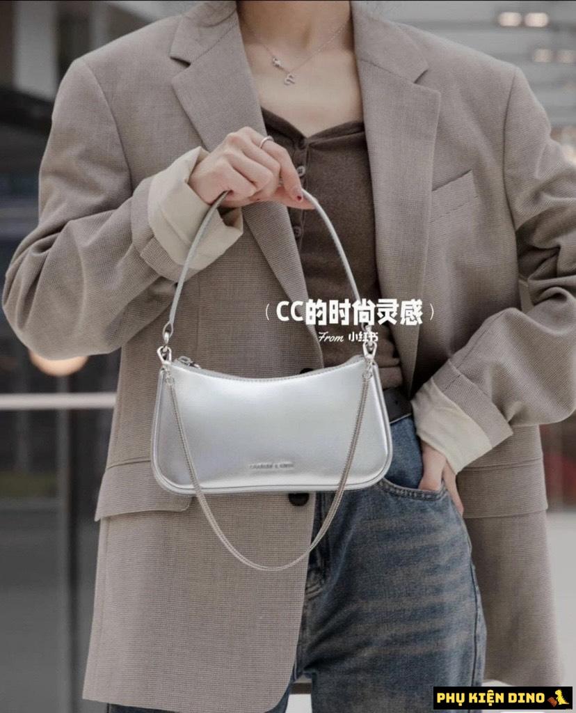 Túi Đeo Vai Nữ Charles & Keith CNK Curved Shoulder Bag Noir CK2-80151362-A 3 Túi đeo vai phom chữ nhật Curved Noir