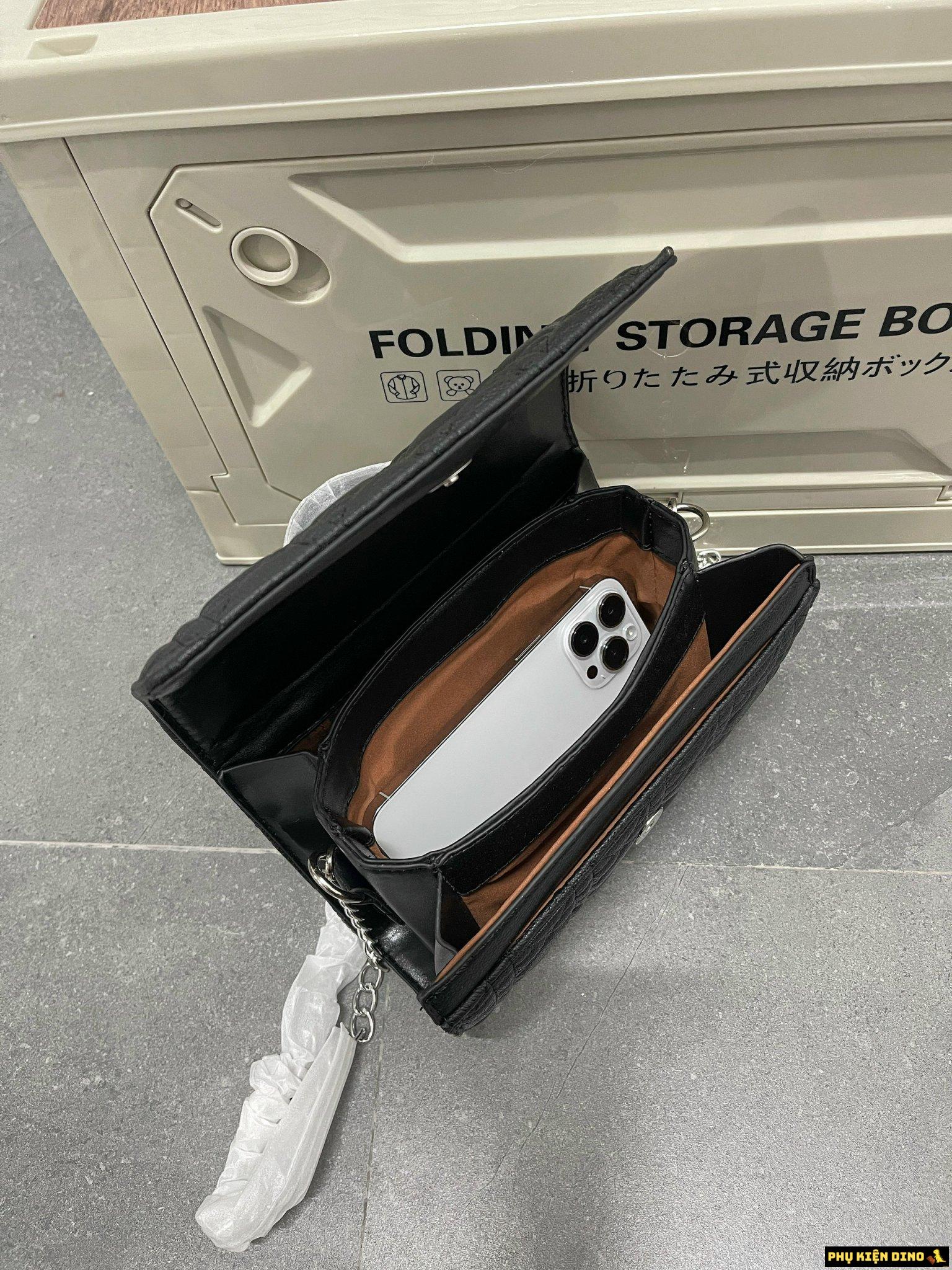 Túi Dior Cầm Tay Da Nhám Màu Đen 11 Túi Dior Black