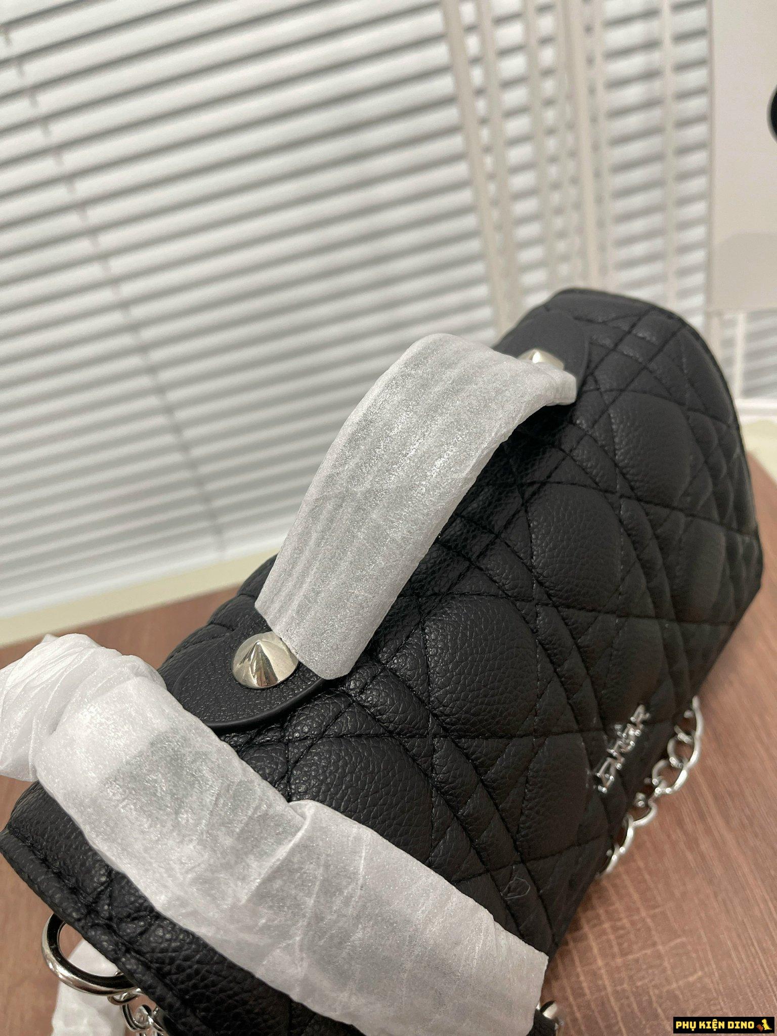 Túi Dior Cầm Tay Da Nhám Màu Đen 6 Túi Dior Da Nhám Màu Đen