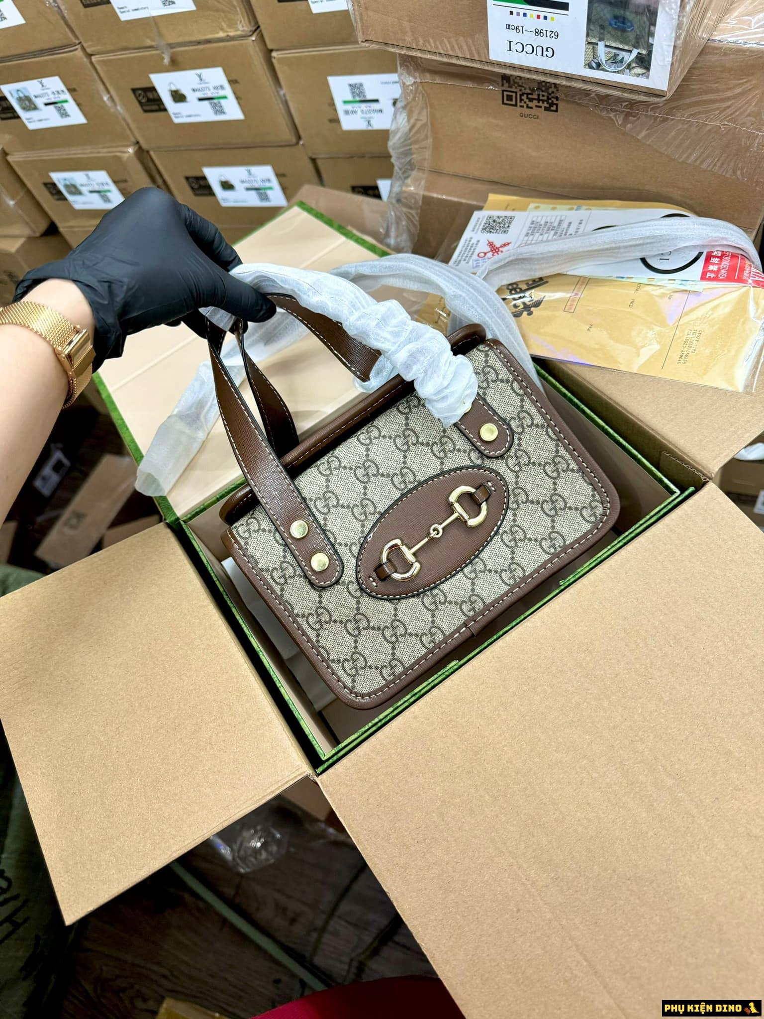 Túi Gucci Horsebit 1955 Beige Brown 7 Túi Gucci Horsebit 1955 Beige Brown Leather