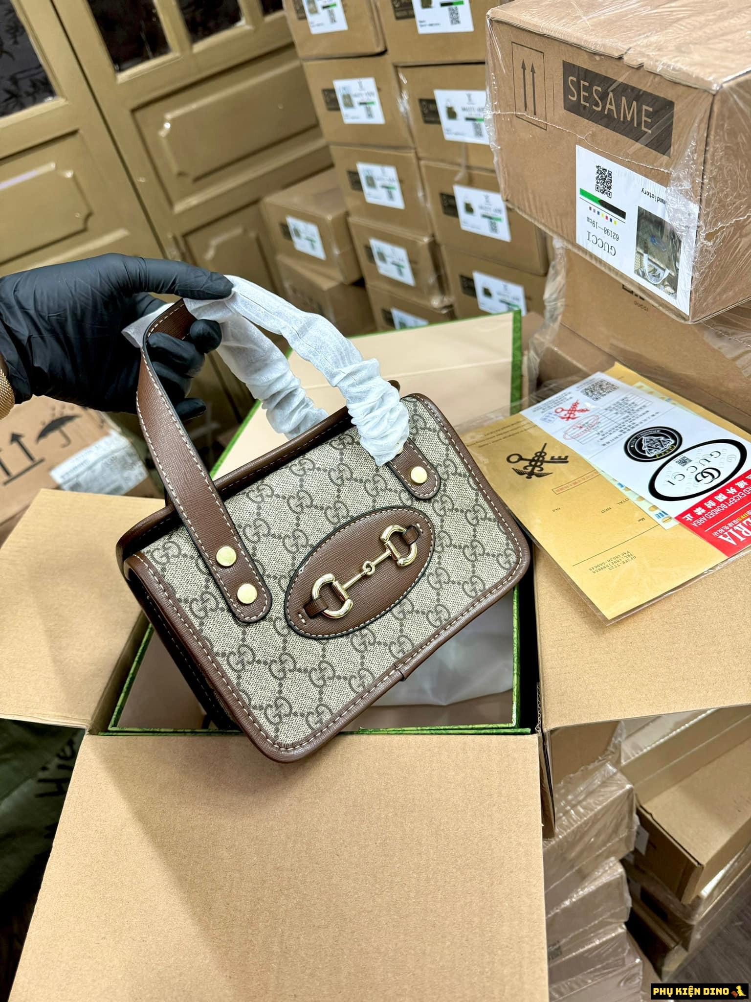 Túi Gucci Horsebit 1955 Beige Brown 6 Túi Gucci Horsebit 1955 Beige Brown