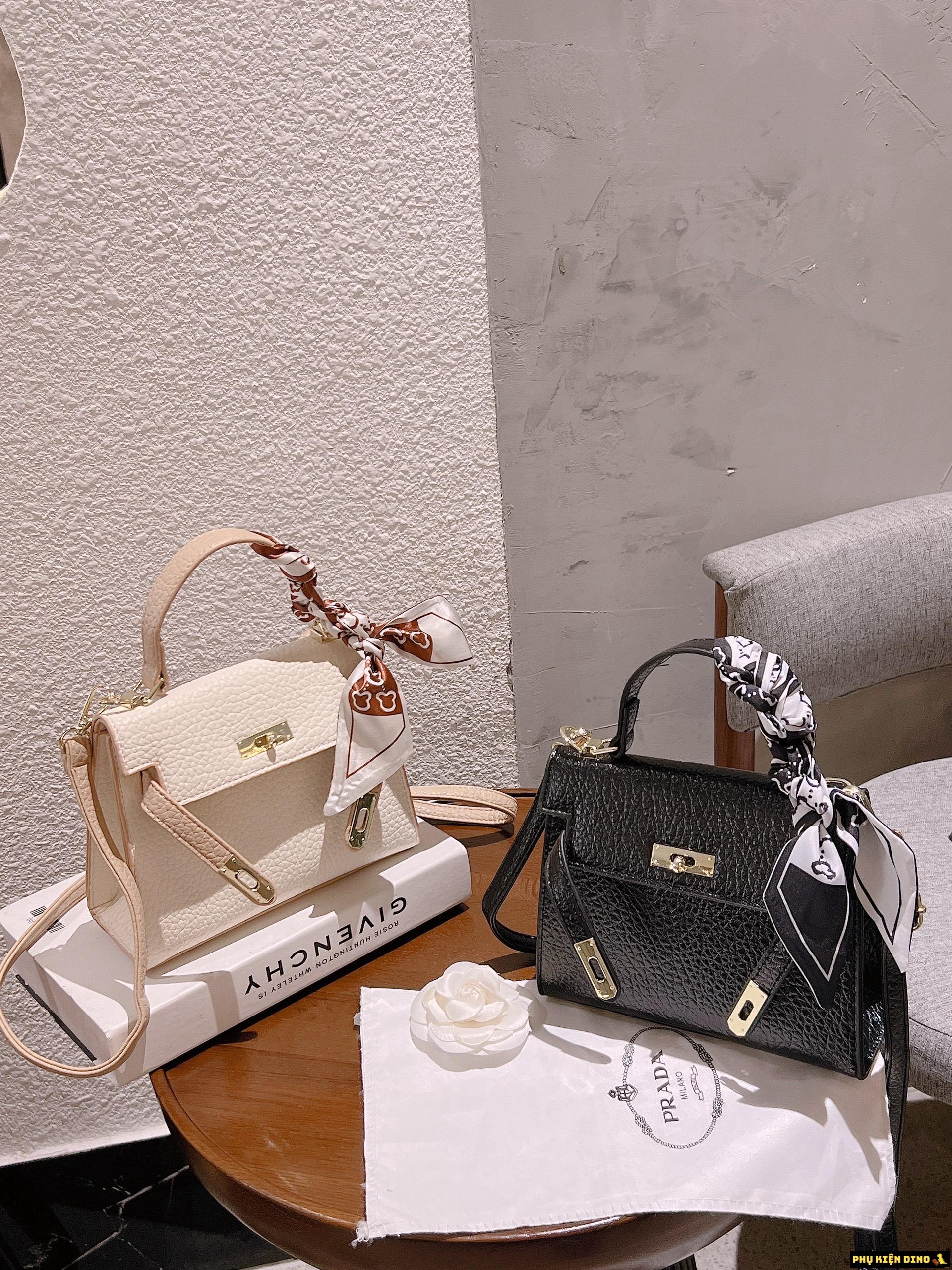 Túi Hermes Kelly Size 20 Trắng Nâu Đen 12 Túi Hermes Kelly Black White